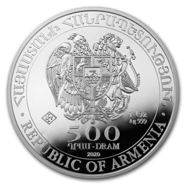 Geiger Edelmetalle Arménie 1 oz stříbro 500 dramat Noemova archa BU - Image 2