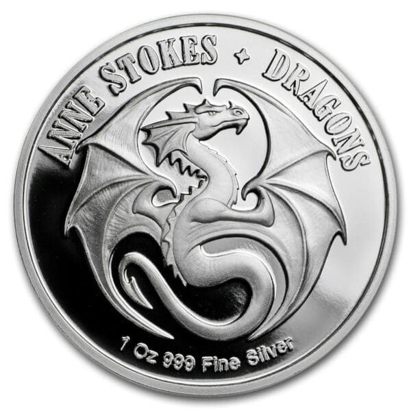 Private Mint Stříbrná mince Skull Embrace – Anne Stokes Dragons Collection 1 Oz Proof - Image 2