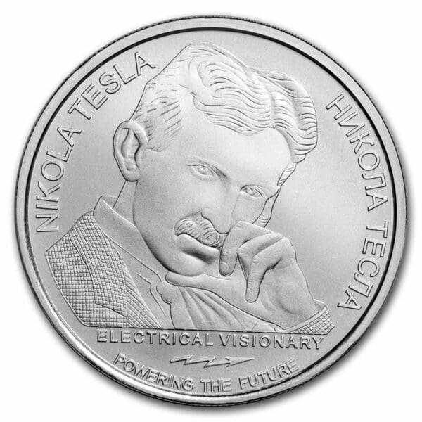 Private Mint Stříbrná mince Tesla: Tajemství vesmíru 1 Oz 100 dinárů 2023 Srbsko - Image 2