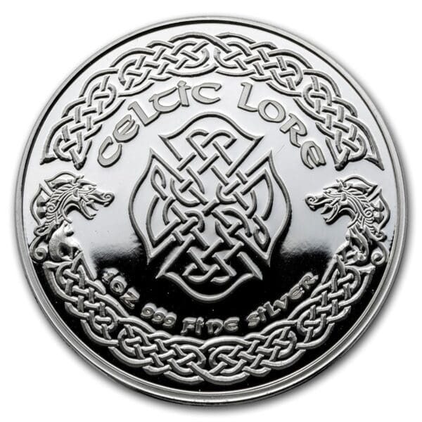 Silver Shield Mince-1 oz Stříbrná keltská kultura (Merlin) - Image 2