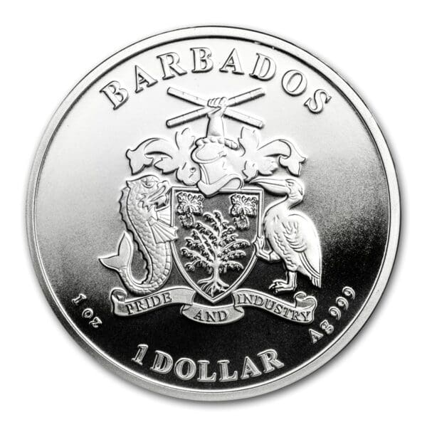 Silvertowne 2019 Barbados Mořský koník BU 1  Oz - Image 2