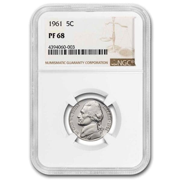 UNITED STATES MINT 1961 Jefferson Nickel PF-68 NGC