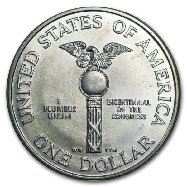 UNITED STATES MINT 1989-D Konferenční dvousté výročí $ 1 Silver Commem BU - Image 2