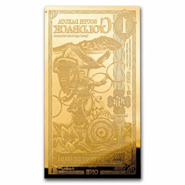 Valaurum 1 Jižní Dakota Goldback – Aurum Gold Foil Note (24k) - Image 2