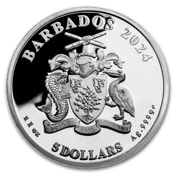 Private Mint 2024 Barbados 1 oz Stříbro První muž na měsíci - Image 2