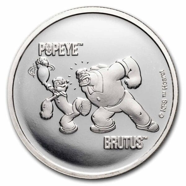 Stříbrná mince Popeye a Brutus BU 2024 Samoa 1 Oz