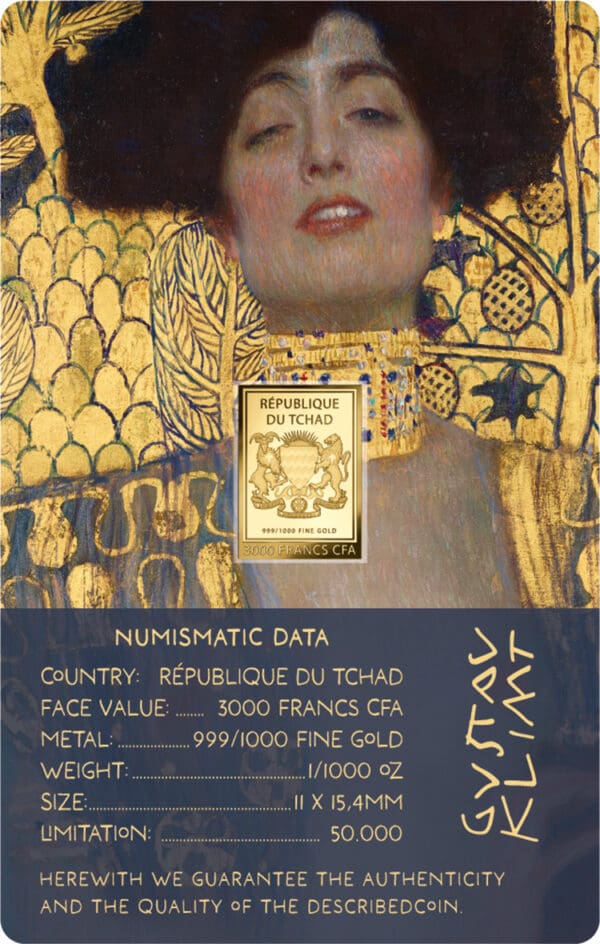 Zlatý slitek Gustav Klimt II Judith - Image 4