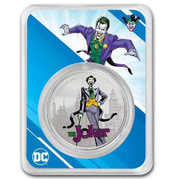 The Joker DC Comics 2024 1 oz $5 stříbrná barevná mince s TEP – Samoa