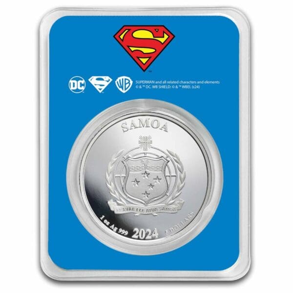 Superman DC Comics 2024 1 oz $5 stříbrná barevná mince v TEP – Samoa - Image 2