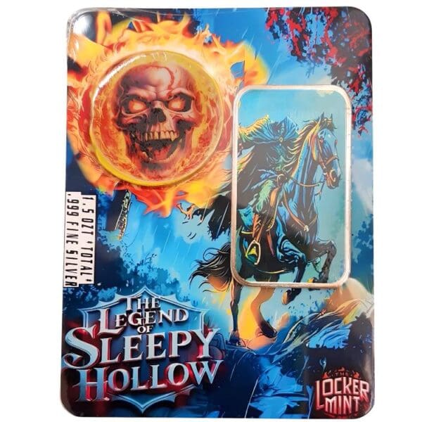 Sada The Legend of Sleepy Hollow 1,5 oz Silver Bar & Round Set in Card – Ražba 310