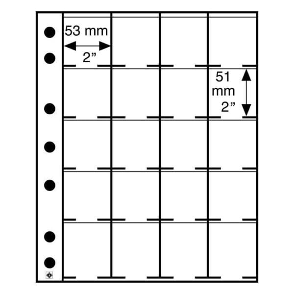 Leuchtturm1917 Mincovní listy OPTIMA 12 mincí do prům. 50 mm