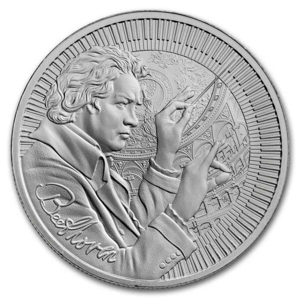 2024 Niue 1 oz stříbrné ikony inspirace: Beethoven v TEP - Image 3