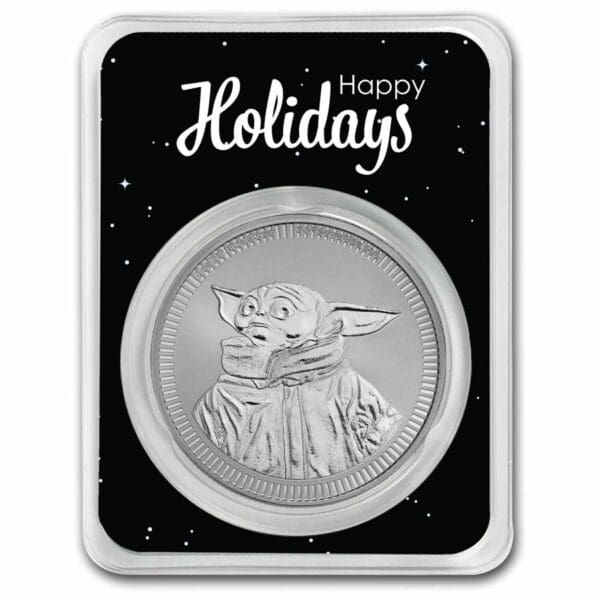 2023 Niue 1 oz $ 2 Grogu Baby Yoda v TEP Holidays BU