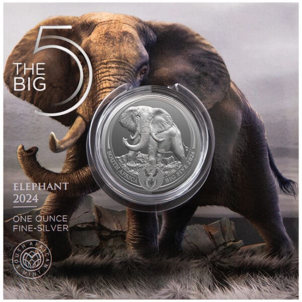 Big Five-Slon Stříbrná mince 1 Oz - Image 3